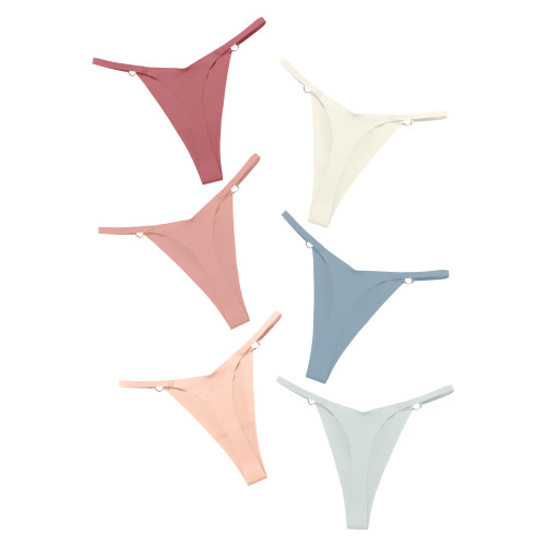 DEANGELMON G-string Thongs for Women Underwear Seamless No Show Panties Low Rise Comfortable Microfiber Workout Pack (6P2,L)