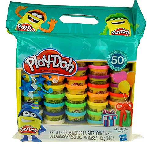 Play-Doh Modeling Compound 50- Value Pack Case of Colors, Non-Toxic, Assorted Colors, 1-Ounce Cans, Ages 2 and up (50 Cans - 1 Pack)