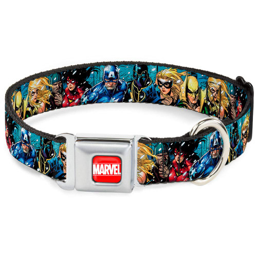 Buckle-Down Seatbelt Buckle Dog Collar - New Avengers Group Snow Storm Pose - 1" Wide - Fits 11-17" Neck - Medium Buckle-Down Seatbelt Buckle Dog Collar - New Avengers Group Snow Storm Pose - 1" Wide - Fits 11-17" Neck - Medium
