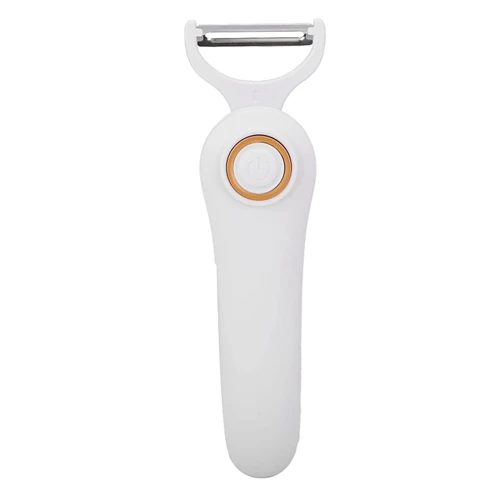 Electric Fruit Peeler, ABS USB Rechargeable Handheld Potato Peeler Dual Protection Chip Practical Electric Potato Peeler Vegetable Peeler with 3 Cutter Heads, for Home Apple Potato Carrot Cucumber