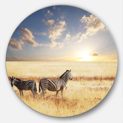 Designart MT12800-C11 Metal Wall Art-Disc of 11 inch, 11'' H x 11'' W x 1'' D 1P, White/Brown