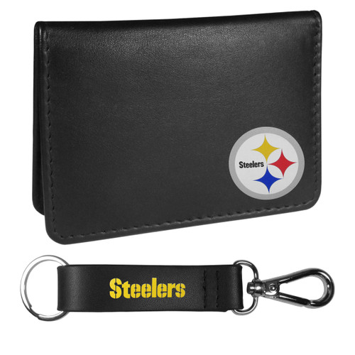 Siskiyou Sports NFL Pittsburgh Steelers Weekend Bi-fold Wallet & Strap Key Chain, Black, One Size Siskiyou Sports NFL Pittsburgh Steelers Weekend Bi-fold Wallet & Strap Key Chain, Black, One Size