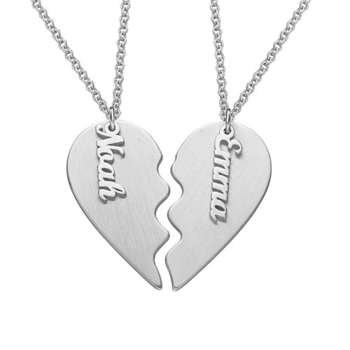 Stainless Steel Custom Name Heart Necklace Fashion Half Heart Pendant Couple Love Jewelry (silver) Stainless Steel Custom Name Heart Necklace Fashion Half Heart Pendant Couple Love Jewelry (silver)