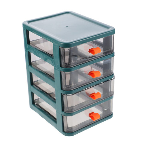Holibanna 1 Pc Box Storage Box Plastic Drawer Storage Jewelry Organizer for Drawer Mini Cosmetic Storage Organizer 4 Drawer Transparent Drawer Organizer for Makeup seat Office Desk