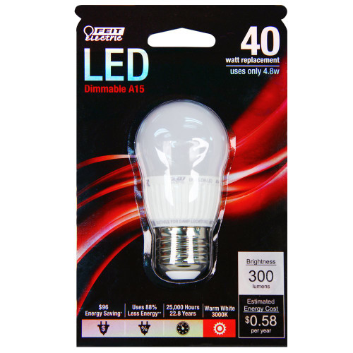 Feit BPA15/DM/LED 40W Equivalent A15 Frost Medium Base LED Light