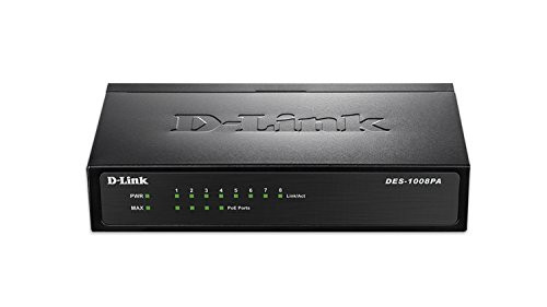 D-Link 8 Port 10/100 Unmanaged Desktop Switch with four PoE Ports (DES-1008PA)