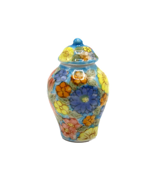 Melody Jane Dollhouse Large Blue Floral Temple Jar Miniature Ornament Accessory 1:12 Scale