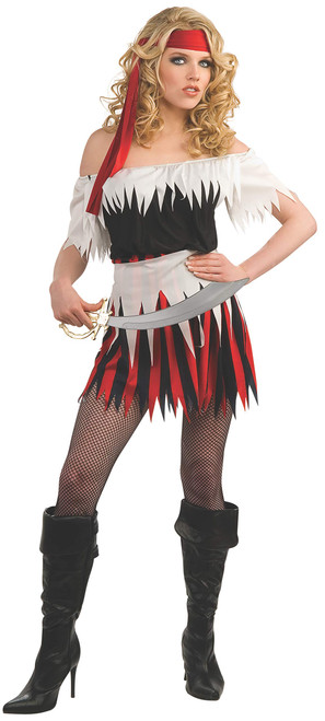 Rubie's Pirate Wench Complete Adult Value Costume, Black/Red, One Size