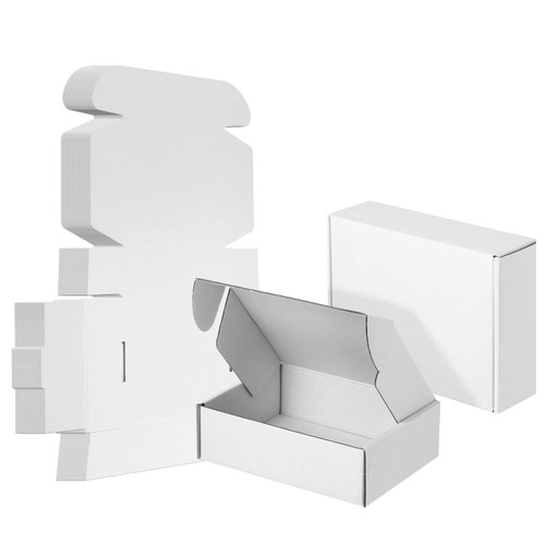 AIYUNNI 25 Pack Small Shipping Boxes White Corrugated Cardboard Box 7x5x2 inches?Corrugated Box for Packaging Small Business,Mailing Packing Literature Mailer,Shipping Gift Boxes