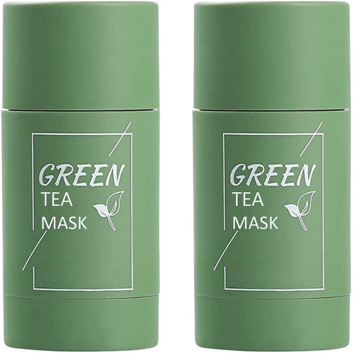 Dongyu 2-Packs Green Tea Mask Stick for Face, Blackhead Remover with Green Tea Extract, Deep Pore Cleansing, Moisturizing, Skin Brightening, Removes Blackheads for All Skin Types of Men and Women