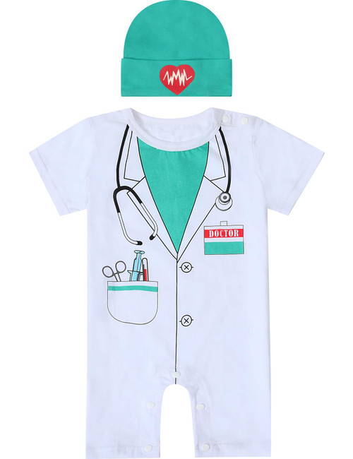 COSLAND Baby Doctor Costume Infant Boys Halloween Outfit, Green, 18-24 Months
