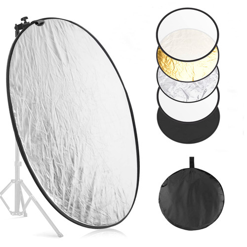 SEDGEWIN 43 Inch/110CM Reflector Photography, 5 in 1 Light Reflector Collapsible Multi-Disc Light Diffuser with Bag-Silver, Gold, Translucent, White and Black for Studio Photography & Outdoor Lighting SEDGEWIN 43 Inch/110CM Reflector Photography, 5 in 1 Light Reflector Collapsible Multi-Disc Light Diffuser with Bag-Silver, Gold, Translucent, White and Black for Studio Photography & Outdoor Lighting