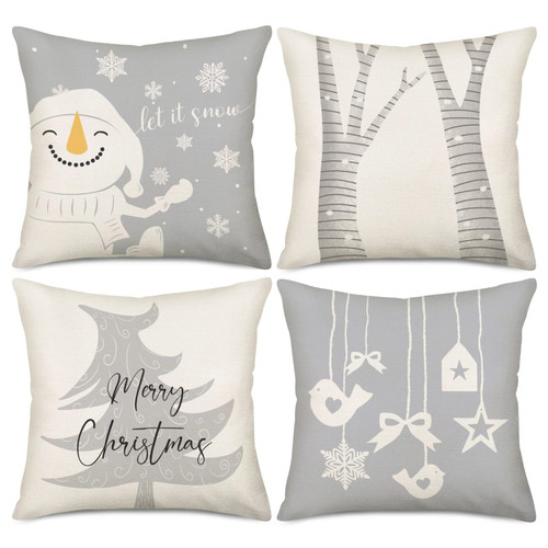Aremetop Merry Christmas Snowman Grey Decorative Throw Pillow Covers 20x20 Inch Set of 4 Winter Snowflake Farmhouse Tree Let it Snow Cushion Decor Xmas Holiday Pillow Cases for Couch Aremetop Merry Christmas Snowman Grey Decorative Throw Pillow Covers 20x20 Inch Set of 4 Winter Snowflake Farmhouse Tree Let it Snow Cushion Decor Xmas Holiday Pillow Cases for Couch