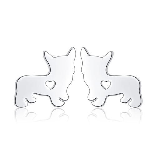 925 Sterling Silver Hollow Heart Dog Stud Earrings for Women Jewelry Corgi Lover Gifts Christmas 925 Sterling Silver Hollow Heart Dog Stud Earrings for Women Jewelry Corgi Lover Gifts Christmas