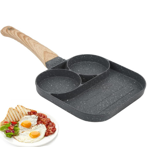 Homepatche 3 in 1 Egg Pan,7.5 in Nonstick Breakfast Pan Divided Grill Frying Pan,3 Section Omelette Pan Skillet All in One Split Sectioned Pan Suitable for Gas Stove & Induction Cooker,Free PFOA Homepatche 3 in 1 Egg Pan,7.5 in Nonstick Breakfast Pan Divided Grill Frying Pan,3 Section Omelette Pan Skillet All in One Split Sectioned Pan Suitable for Gas Stove & Induction Cooker,Free PFOA