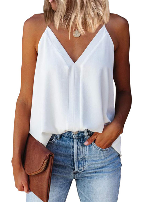 miduo Womens Tanks Casual Summer Fashion 2022 V Neck Strappy Tanks Tops Loose Cami Sleeveless Shirts Blouses White S miduo Womens Tanks Casual Summer Fashion 2022 V Neck Strappy Tanks Tops Loose Cami Sleeveless Shirts Blouses White S