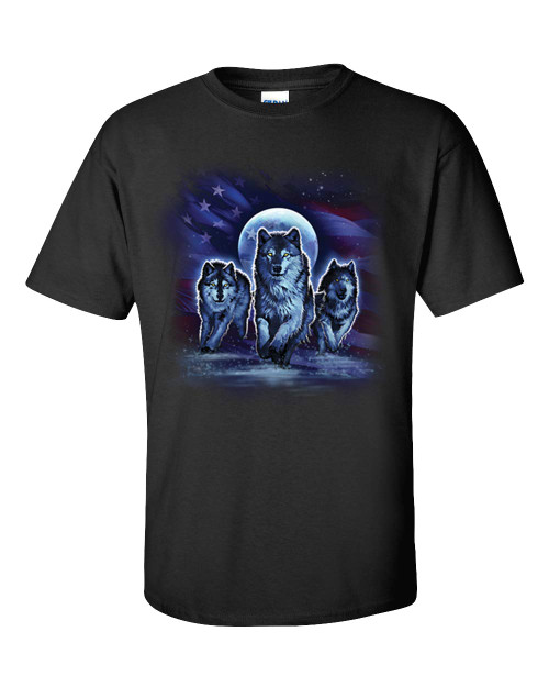 Trenz Shirt Company American Wolfpack Unisex Short Sleeve T-Shirt-Black-Large Trenz Shirt Company American Wolfpack Unisex Short Sleeve T-Shirt-Black-Large