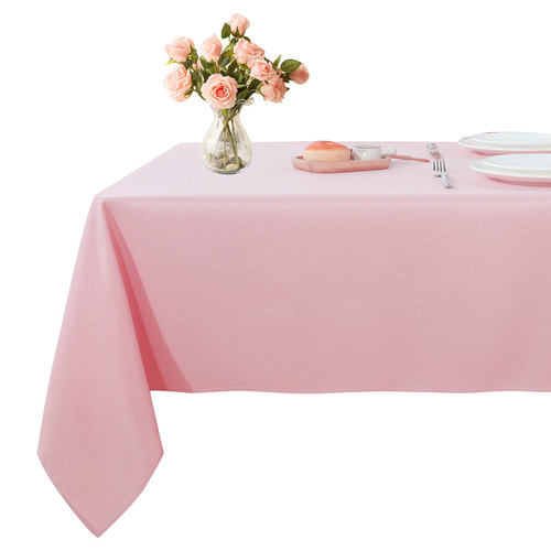 Fitable Rectangle Tablecloth 60x120 inch Tablecloth Stain and Wrinkle Resistant Washable Polyester Table Cloth, Decorative Fabric Table Cover for Dining Table, Buffet Parties and Camping Pink