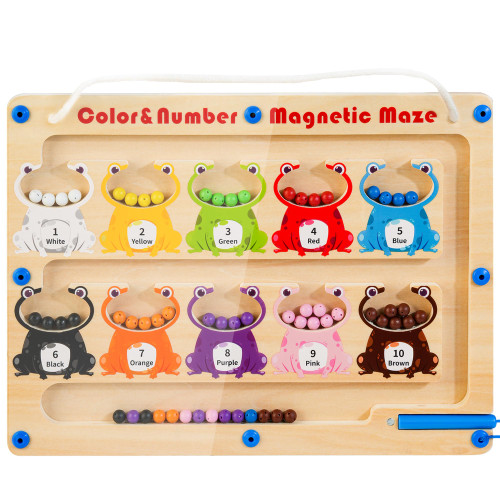 WOODMAM Magnetic Color and Number Maze, Wooden Magnet Maze Montessori Toys for 3+ Years Old, Learning & Education Toys for Preschoolers, Fine Motor Skills Toys for Boys Girls 3 4 5 Years Old WOODMAM Magnetic Color and Number Maze, Wooden Magnet Maze Montessori Toys for 3+ Years Old, Learning & Education Toys for Preschoolers, Fine Motor Skills Toys for Boys Girls 3 4 5 Years Old