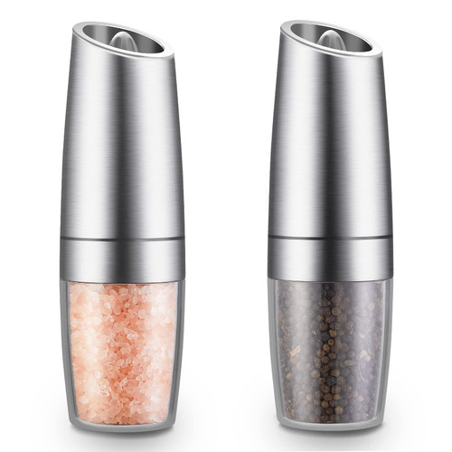 Automatic Salt and Pepper Grinder Set Gravity Salt and Pepper Grinder Set Electric Salt and Pepper Grinder Set Salt and Pepper Grinder Set Battery Operated Pepper Mill Grinder One-handed Operation