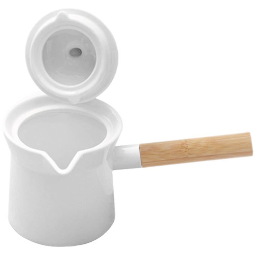Cabilock Milk Pan Sauce Pan Ceramic Milk Pot Saucepan with Wooden Handle Butter Warmer Mini Cooking Pot for Milk Tea Coffee Baby Food Cabilock Milk Pan Sauce Pan Ceramic Milk Pot Saucepan with Wooden Handle Butter Warmer Mini Cooking Pot for Milk Tea Coffee Baby Food