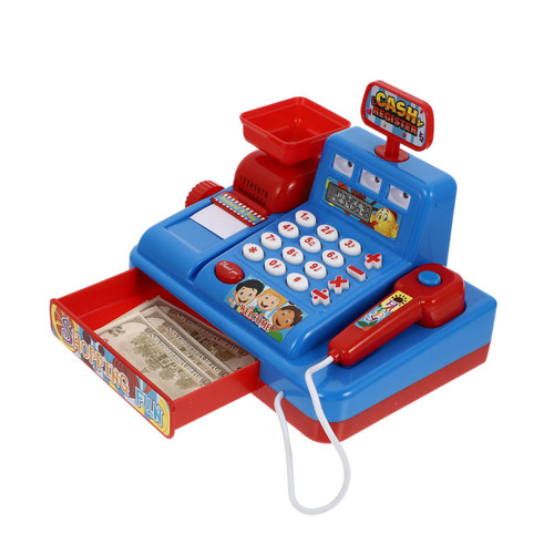 ERINGOGO 1 Set Simulation Cash Register Electronic Toy Cash Register Play Calculator Cash Register Talking Toy Cash Registe Cash Register Playset Kid Toy Abs with Microphone Scanner Toddler