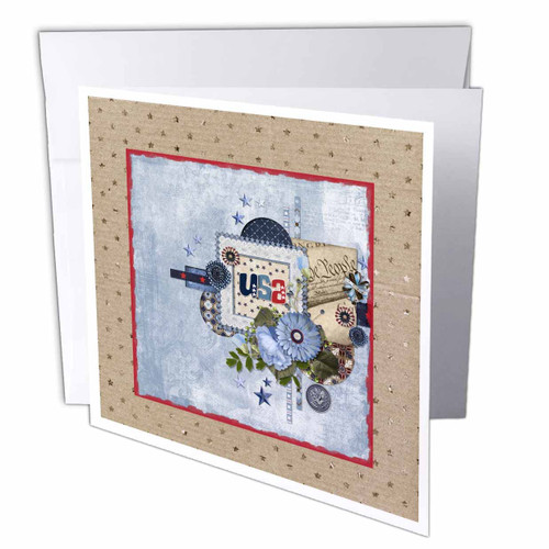 3dRose Image of USA, We the People, Stars, Flowers, Red, White,... - Greeting Cards (gc-361367-1) 3dRose Image of USA, We the People, Stars, Flowers, Red, White,... - Greeting Cards (gc-361367-1)