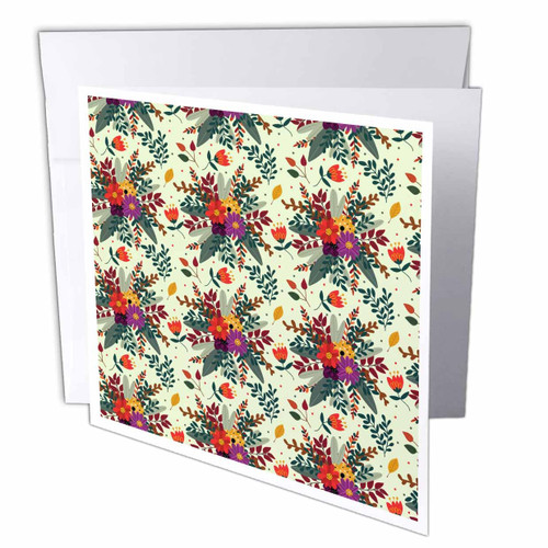 3dRose Pretty Red, Yellow, Purple Autumn Floral Bouquets Pattern - Greeting Cards (gc-370231-1) 3dRose Pretty Red, Yellow, Purple Autumn Floral Bouquets Pattern - Greeting Cards (gc-370231-1)