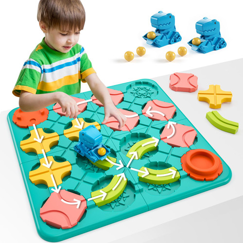 Logical Road Track Builder Puzzle Games, STEM Family Board Game, Educational Smart Brain Teasers Montessori Puzzles Toys, Preschool Learning Early Birthday Gifts for Kids Boys Girls Age 4-8 Year Old