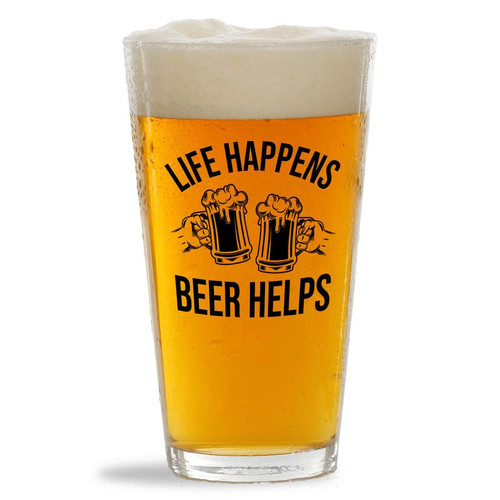 Flairy Land Sarcastic Drinker Pint Glass 16oz - lfe happens beer helps A - Cider Ale Craft Beer Alcohol Lovers Alcoholic Dad Brew Cheers Sarcasm Bartender Humor Flairy Land Sarcastic Drinker Pint Glass 16oz - lfe happens beer helps A - Cider Ale Craft Beer Alcohol Lovers Alcoholic Dad Brew Cheers Sarcasm Bartender Humor