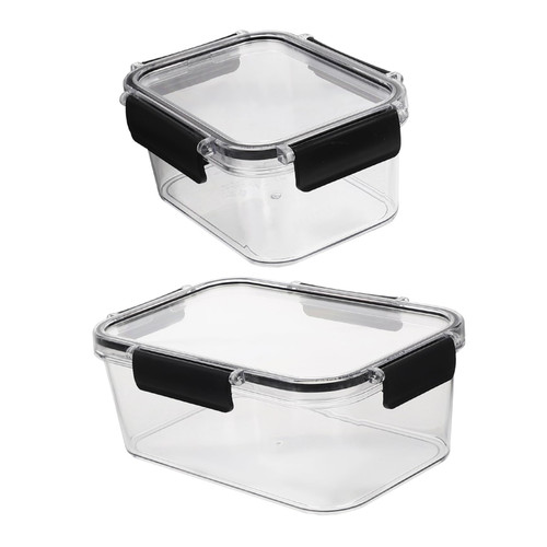Cabilock 2Pcs crisper fruit storage containers meal prep fridge sealing case fridge sealed freezer food storage refrigerator containers lunch containers the pet child Glass fruit box