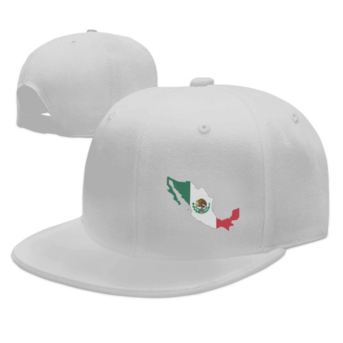 Flag of Mexico Map Unisex 3D Print Classic Baseball Cap Snapback Flat Bill Hip Hop Hats White