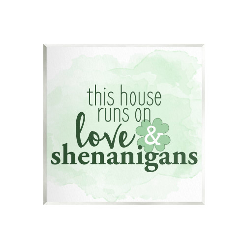 Stupell Industries Love & Shenanigans Family Shamrock Phrase Wall Plaque Art, Design by Kim Allen