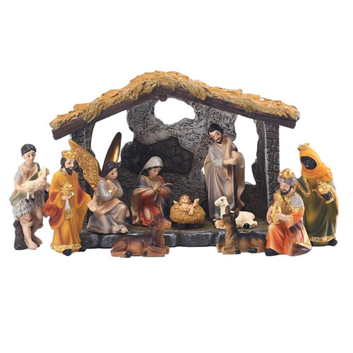 KUYYFDS Traditional Christmas Nativity Scene Mini Traditional Resin Jesus Birth Figurines Set Decorations 1Set Nativity Figurines,Nativity Miniature Ornaments,Christmas Miniature Ornament,Xmas Resin