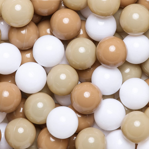 Realhaha Brown Ball Pit Balls 100pcs - Crushproof Plastic Balls for Babies Toddlers Kids Children for 1 2 3 4 5 Years Old,5 Colors,2.15inches