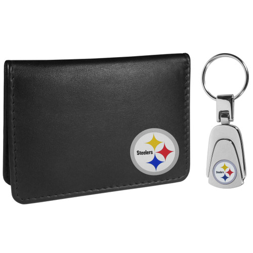 Siskiyou Sports NFL Pittsburgh Steelers Weekend Bi-fold Wallet & Steel Key Chain, Black, One Size Siskiyou Sports NFL Pittsburgh Steelers Weekend Bi-fold Wallet & Steel Key Chain, Black, One Size