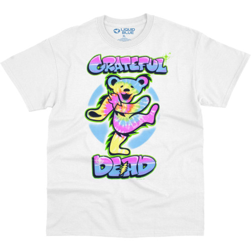 Liquid Blue Men's Grateful Dead Carnival Bear Wht, White