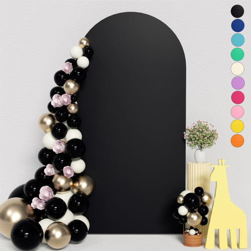 Wedding Arch Cover Backdrop Fabric - 6.6FT Black Backdrop Chiara Backdrop Covers, Arched Panel Background Stand Cover, Spandex Arch Covers for Arch Backdrop Stand to Decor Birthday Party Wedding