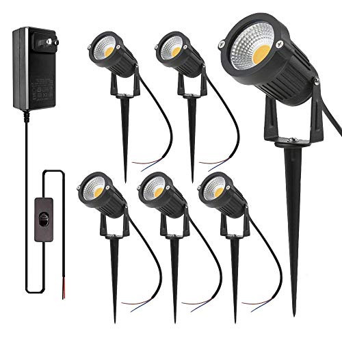 SUNRIVER 6W Low Voltage Lawn LED Landscape Lights IP65 Waterproof 12V 24V Garden Lights with Transformer Superior COB Chip Outdoor Garden Spotlight for Patio Pathway (6 Pack) SUNRIVER 6W Low Voltage Lawn LED Landscape Lights IP65 Waterproof 12V 24V Garden Lights with Transformer Superior COB Chip Outdoor Garden Spotlight for Patio Pathway (6 Pack)