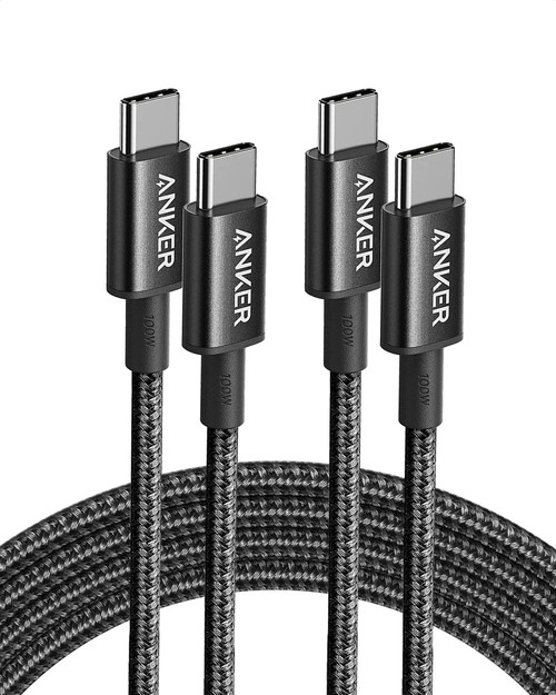 Anker 333 USB C to USB C Cable (6ft 100W, 3-Pack), USB 2.0 Type C Charging Cable Fast Charge for MacBook Pro 2020, iPad Pro 2020, iPad Air 4, Samsung Galaxy S23+/S23 Ultra/S22 Ultra and More (Black)