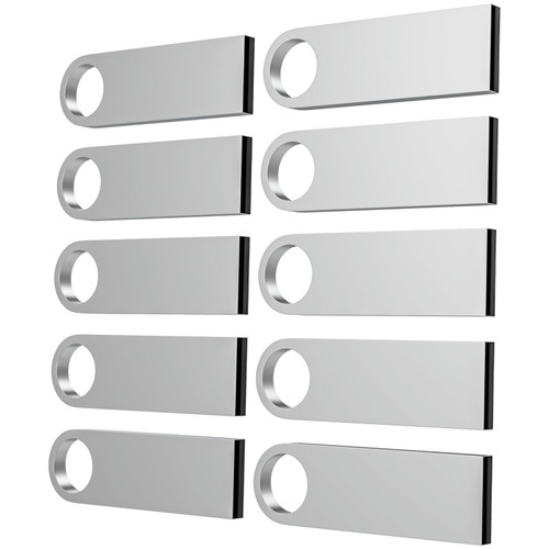 ABLAZE 1GB USB Flash Drive 10 Pack, Metal Flash Drive USB 2.0 Thumb Drives with Lanyards USB Stick 1GB USB Drive Pendrive