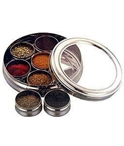 Spice Box Stainless Steel Transparent Lid Masala Box Masala Dabba Spice Box Kitchen Spice Box Masala Dani container box Spice Box for Chefs