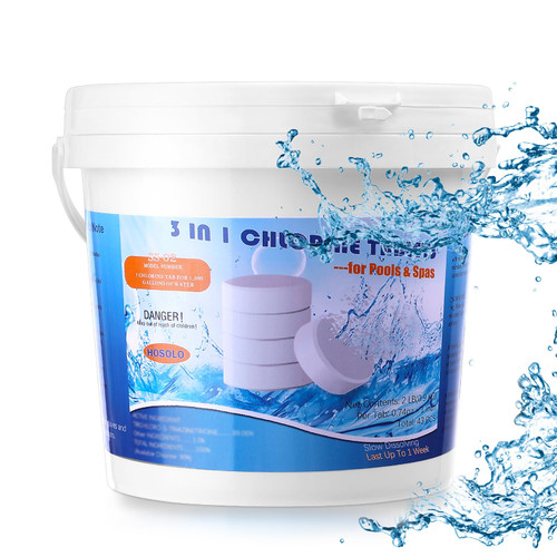 Swimming Pool Chlorine Tablets Long-Lasting Effective 1 Inch Chlorine Tablets 2 LB of Pool Chlorine for Your Swim and Water Park