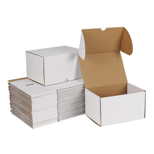 ZBEIVAN 7x5x4 White Shipping Boxes Set of 25, Corrugated Cardboard Mailer Boxes for Packaging Small Business Mailing Gifts