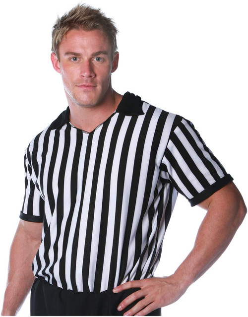 Underwraps Costumes Men's Referee Costume - Shirt, Black/White, One Size Underwraps Costumes Men's Referee Costume - Shirt, Black/White, One Size