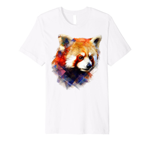 Red Panda Artwork Polygon - Zoo Animal Red Panda Premium T-Shirt