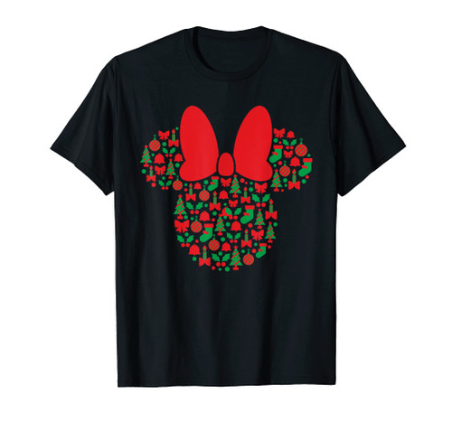 Disney Minnie Mouse Icon Red and Green Holiday Long Sleeve T-Shirt