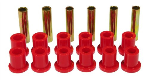 Prothane 6-1004 Red Rear Spring Eye and Shackle Bushing Kit