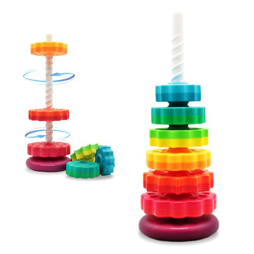 LUCKFUTURE Educational Spinning Stacking Toys, Rainbow Stacking Rings Baby Toy, Toddlers Toys Montessori Sensory Learning Toy for Girls and Boys Spin Wheel Toys for 1-3 Year Old LUCKFUTURE Educational Spinning Stacking Toys, Rainbow Stacking Rings Baby Toy, Toddlers Toys Montessori Sensory Learning Toy for Girls and Boys Spin Wheel Toys for 1-3 Year Old