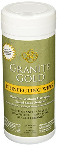 Granite Gold Disinfecting Wipes For Stone Surfaces - Antibacterial Cleaning Wet Wipes For Granite, Marble, Travertine - 35 Pack